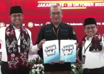 Pasangan AMIN, Anies-Cak Imin, Resmi Daftar Capres-Cawapres ke KPU RI.