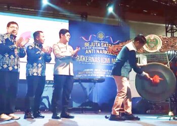 Pj.Gubsu Hadiri Deklarasi Sejuta Satgas Anti Narkoba, di Rakernas ICMI Muda Indonesia.