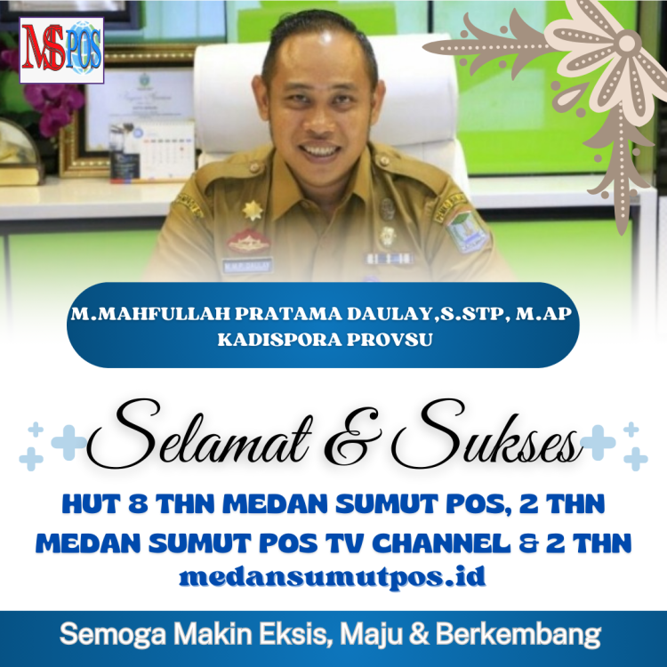 Dari : 
M.Mahfullah Pratama Daulay, S.Stp, M.Ap / Kadispora Provsu