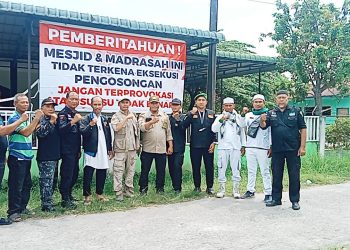 Aliansi Ormas Ormas Islam Kelaskaran Sumut, Berhasil Pertahankan Mesjid Al Ikhlas, di Komplek Veteran Medan Esteat.