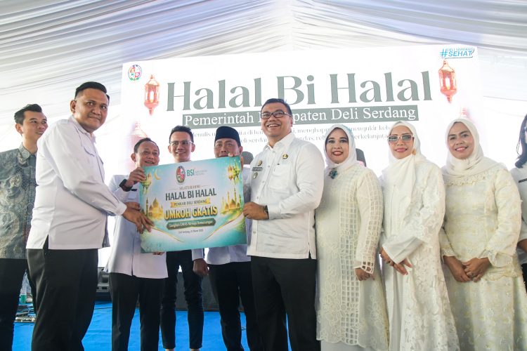 Bupati Deli Serdang, dr H Asri Ludin Tambunan menghadiri Halal Bihalal Pemkab Deli Serdang, Rabu (25/3/2026).