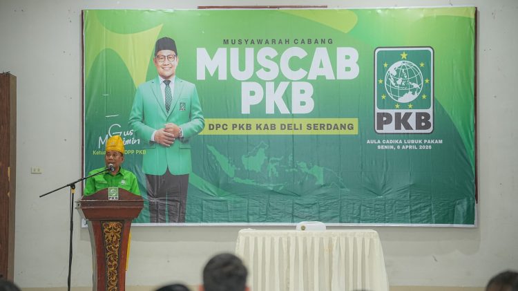 Ketua PKB Sumut, Ashari Tambunan menekankan pentingnya soliditas dan modernisasi dalam tubuh Partai Kebangkitan Bangsa (PKB) pada Musyawarah Cabang (Muscab) PKB Kabupaten Deli Serdang di Aula Taman Cadika, Lubuk Pakam, Senin (6/4/2026).