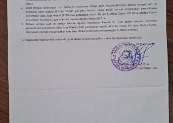 URGENT! Status Tanah Masjid Al-Ikhlas Dipertanyakan, KUA Percut Sei Tuan Ungkap Fakta Penting yang Harus Diketahui Umat
