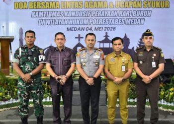 Ketua DPRD Medan Hadiri Doa Bersama Lintas Agama di Polrestabes, Wujud Syukur Kondusivitas Pasca Hari Buruh.