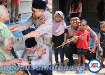 Kapolres Langkat Tunjukkan Kepedulian Terhadap Lansia Di Secanggang.