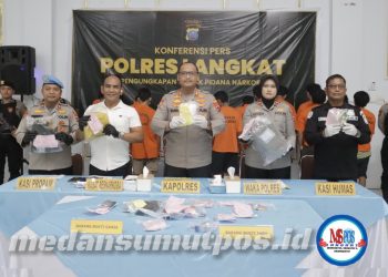 Kapolres Langkat Konferensi Pers. Pengungkapan 33 Kasus Narkotika dalam Ops Antik Toba 2026.