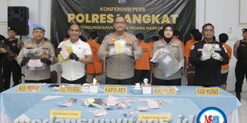 Kapolres Langkat Konferensi Pers. Pengungkapan 33 Kasus Narkotika dalam Ops Antik Toba 2026.