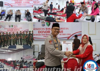 Aksi Kemanusiaan Hari Bhayangkara ke-80, Kapolres Langkat Pimpin Donor Darah Libatkan TNI dan Polri