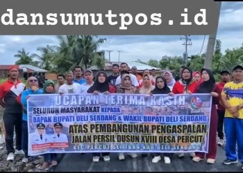Warga Jalan Persi, Percut Sei Tuan Haru Ucapkan Terimakasih kepada Bupati dan Wabup Deli Serdang, atas Pengaspalan Jalan setelah Puluhan Tahun.